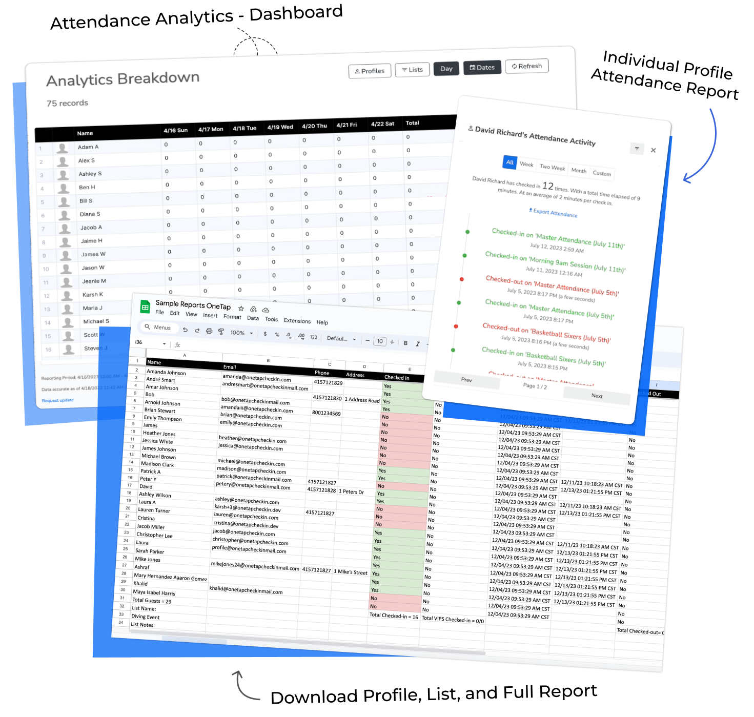 attendance reports by onetap