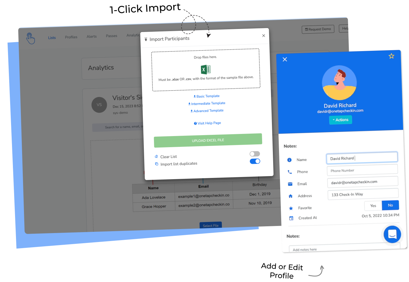 one click upload profiles